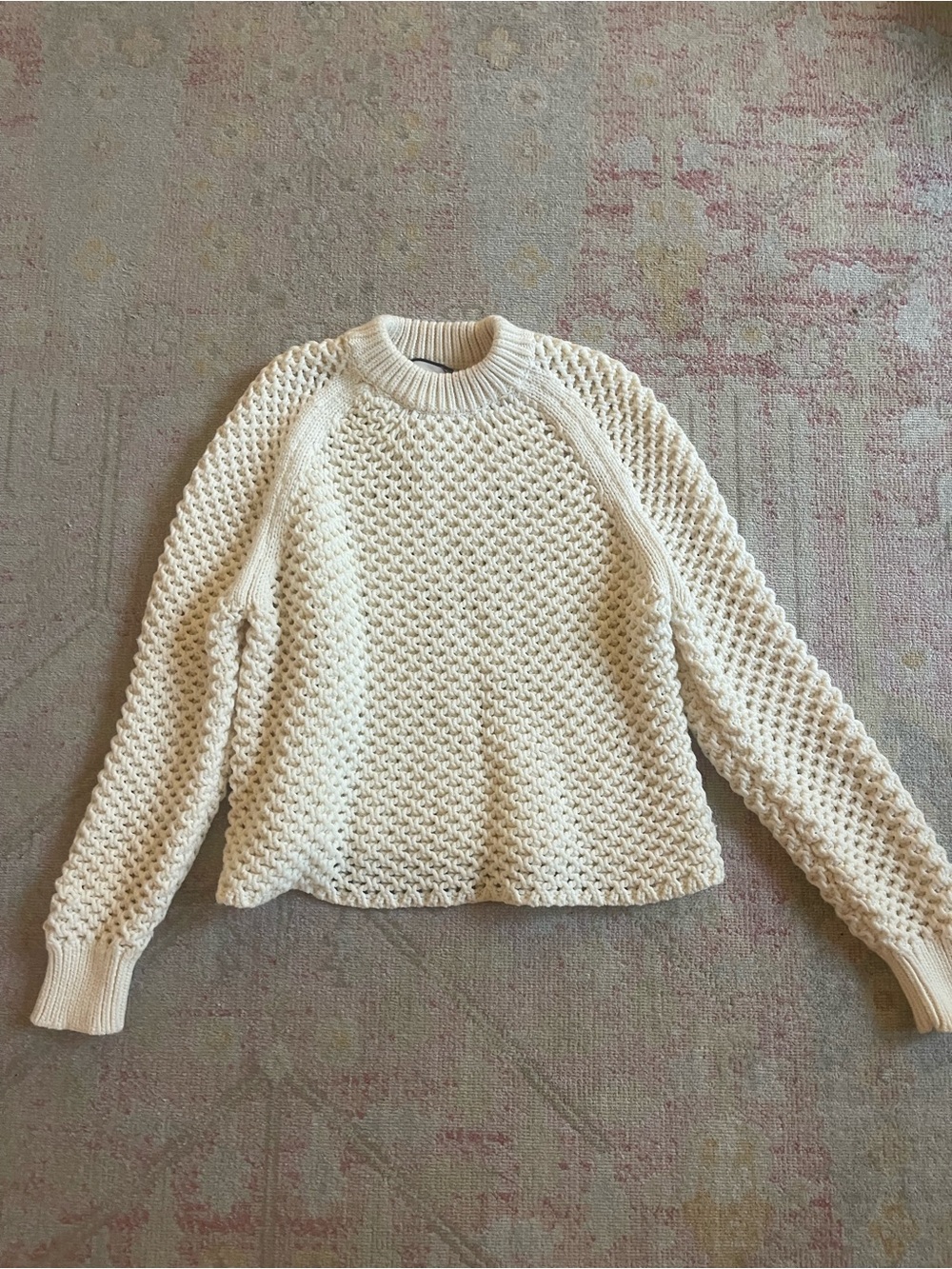 Tuckernuck Open-Weave Crewneck Sweater in Cream - Picture 3 of 4
